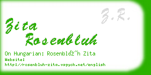 zita rosenbluh business card